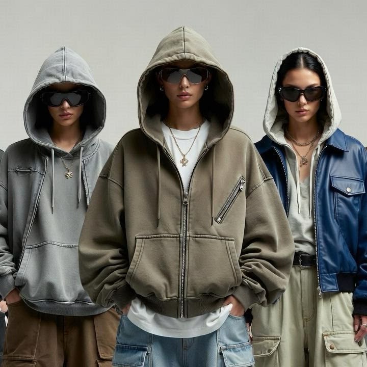 Outerwear on display in a retail store
